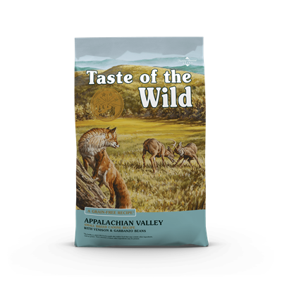 สูตรใหม่! Taste of the Wild  Appalachian Valley อาหารสุนัขสูตรเนื้อกวางย่างและถั่วการ์แบนโซ่ สำหรับสุนัขพันธุ์เล็ก (เม็ดเล็ก)