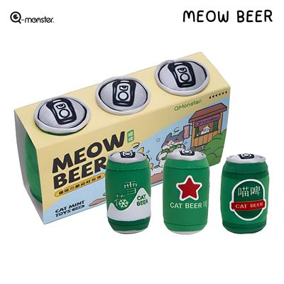 Q-monster Meow Beer ของเล่นแมว ผ้านุ่มทรงกระป๋องเบียร์ ด้านในมีแคทนิป ที่แมวชื่นชอบ ใช้ตบเล่นหรือนอนกอด