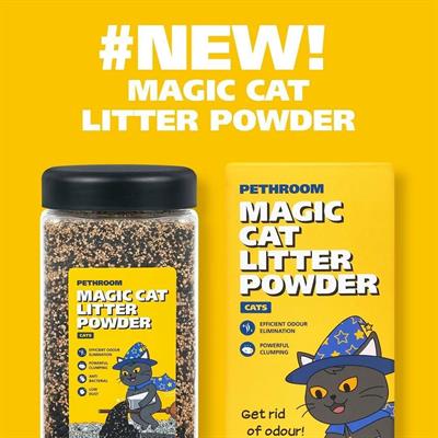 PETHROOM Magic Cat Litter Powder ผงโรยทรายเเมว ฆ่าเชื้อ ไร้ฝุ่น ทรายจับตัวได้เร็วเเละเเห้งไว (1.2L)