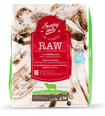 Sunday Pets Raw (Freeze Dried) Lamb for all Kittens & Cats (454 g.)