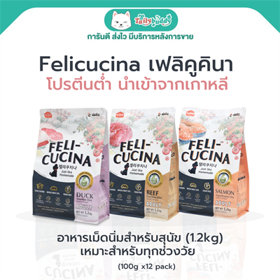 Felicucina  เฟลิคูคินา อาหารสุนัข เม็ดนิ่ม สำหรับสุนัขทานยาก แพ้ง่าย ทุกช่วงวัย นำเข้าจากเกาหลี  (1.2 kg)