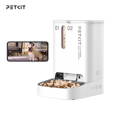 PETKIT YumShare Dual-Hopper Camera Pet Feeder Automatic Cat Food Dispenser Smart with app remote control Large Capacity 304 stainless steel 5L