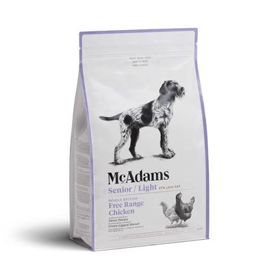 McAdams Senior/Light Free Range Chicken Dog food with joint-care supplements to help older or heavier dogs stay agile (2kg)