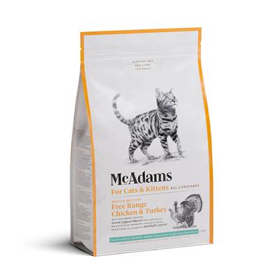 McAdams Cat & Kittens Free Range Chicken&Turkey for cats & kittens all lifestages (375g, 1.5kg)