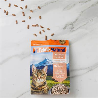 Feline Natural Freeze-Dried Lamb & King Salmon Feast for all cats & Life stages  (100g.,320g.)