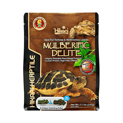 Hikari Herptile! MULBERIFIC DELITE อาหารเม็ดสำเร็จรูป สำหรับเต่าบก (220g)